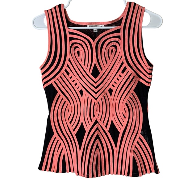 Alexandra Rosati Tops - Alexandra Rosati Sleeveless Colorful Cotton Mesh Ribbon Top Size 8 Artsy